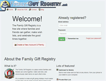 Tablet Screenshot of familygiftregistry.net